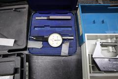 Assorted Inspection Tools, Dial Calipers, Dial Indicator, Depth Micrometer, 1" Micrometer, Bore Micrometer