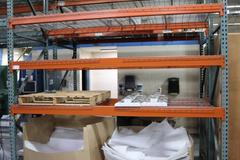 Pallet Racking (2) Back-to-Back Bays: (6) 12'H x 42" Uprights, Teardrop Style, (7) 9' Shelves, (4) 134" Shelves, Wire Decking - NO CONTENTS