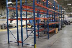 Pallet Racking (2) Bays Back-to-Back: (14) 14'H x 42" Uprights, Teardrop Style, (41) 8' Shelves, Wire Decking - NO CONTENTS