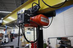Handling Systems 2 Ton Swiveling Jib Crane, Floor Mounted with CM Lodestar 2 Ton Electric Chain Hoist, Electric Trolley