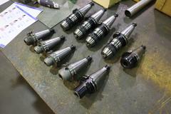 CT40 Taper Tool Holders: (4) Nikken NPU-13 Keyless Drill Chucks, (6) End Mill Holders