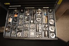 Huot 8 Drawer Tool Cabinet with Contents: Carbide End Mills, HSS End Mills, Lathe Turning Tools and More