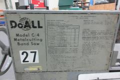 DoAll Model C-4 Horizontal Band Saw, 9" Round Cap, 12" Flat Capacity, 4 Speeds 65-180 FPM