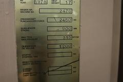 Hydraulico G.T.B.120.100 Hydraulic Press, 2450 kN (275 Tons), 900mm Stroke (35.4"), Air Cushion