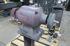 Double End Pedestal Grinder with Stone Wheel and Buffing Wheel
