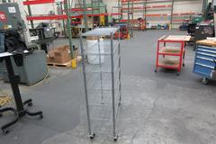 Rolling Adjustable Wire Shelving Unit, 7 Shelfs