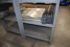 Press Brake Dies and Lower Die Holders Tall and Short for Amada Press Brakes on Welded Steel Shelving