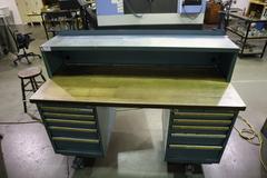 Lista Cabinet Base Work Bench, Maple Top, Portable on Caster, (10) Drawer, Upper Shelf - With Cutting Tool Contents
