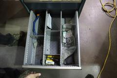 Lista Cabinet Base Work Bench, Maple Top, Portable on Caster, (10) Drawer, Upper Shelf - With Cutting Tool Contents