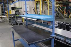 Work Bench Adjustable Height, Upper Shelf, Lower Shelf and Work Light