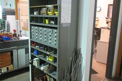 Metal Shelving Unit with Contents including Hardware, Threaded Rod and MORE