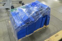 Plastics Totes of Assorted Sizes on Pallet