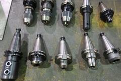CT40 Taper Tool Holders: (3) Keyless Drill Chucks, (7) End Mill Holders