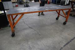 Portable Steel Table, On Casters 96" x 26" x 32"