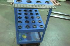 Huot Type Tool Scoot 40 Taper Tool Cart with Collet Trays, Extra 40 Taper Rack and 40 Taper Tool Vise