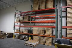 Pallet Racking: (3) 16'H x 48" Uprights, Tear-Drop Style, (9) 10' Shelves, Wire Decking - NO CONTENTS