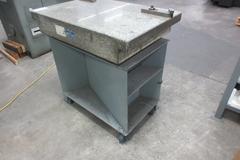 Rock of Ages Granite Surface Plate T-Lipped on Table with Wheels