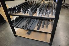 Press Brake Dies and Lower Die Holders for Amada Press Brakes on Welded Steel Shelving