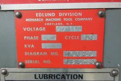 Edlund Model 2F15 30" Floor Model Drill Press, 15" Throat, 6" Hand Quill Feed, 38"x24.5" Adjustable Height Work Table with Oil Gutters, Variable Spindle Speeds 100-2400 RPM, 2HP Drive Motor, Remote Foot Jog