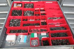 9 Drawer Heavy Duty Cabinet with Fasteners, Nuts, Bolts, Washers