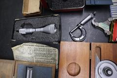 Assorted Measuring Tools, Micrometers, Chamfer Guage, Precision Protractor, Depth Mics, Bore Gauges, Thread Checkers and More