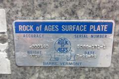 Rock of Ages Granite Surface Plate T-Lipped on Table with Wheels