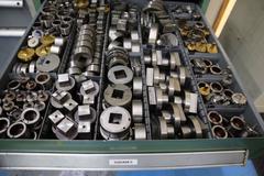 114 Style Turret Punch Tooling in Stanley Vidmar 9 Drawer cabinet