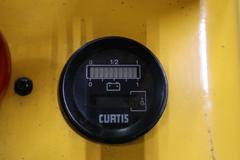 Uline H-5439 Electric Straddle Stacker Lift, 2,200# Cap, 63" Max Height, 50" Between Outriggers, 12 Volt Battery with Charger, 42" Forks