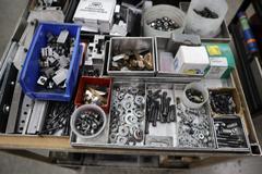 Amada Brake Tooling and Hardware on Rolling Steel Cart