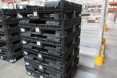 Uline H-1270 Fold Down Plastic Crates 48x45x25" Capacity 1500 lbs (6pcs)