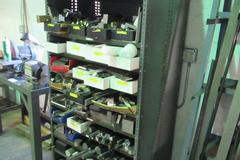 Metal Cabinet with Contents Including Assorted Round Bar, Flat Stock and MORE!