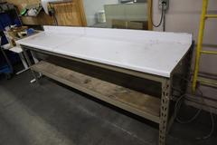 Formica Top Long Shipping Desk with Lower Shelf