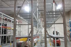 Pallet Racking Back to Back, Tab and Slot Style (12) 14'x32" Uprights, (30) 8' Shelves with Wire Decking, *No Contents*