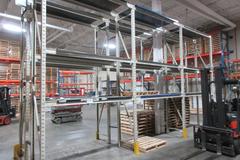 Pallet Racking Back to Back, Tab and Slot Style (8) 14'x32" Uprights, (18) 8' Shelves with Steel Plate Decking, *No Contents*