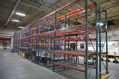 Pallet Racking (2) Bays Back-to-Back: (14) 14'H x 42" Uprights, Teardrop Style, (41) 8' Shelves, Wire Decking - NO CONTENTS