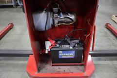 Mobile Pallet Truck B60-CSA Electric Stacker Lift Truck, 1,500 # Cap, 42" Forks, 60" Max Height, 12 Volt Battery, Charger, Extended Outriggers