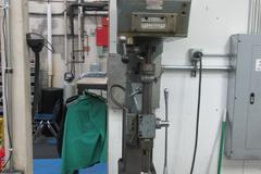 Edlund Model 2F15 30" Floor Model Drill Press, 15" Throat, 6" Hand Quill Feed, 38"x24.5" Adjustable Height Work Table with Oil Gutters, Variable Spindle Speeds 100-2400 RPM, 2HP Drive Motor, Remote Foot Jog