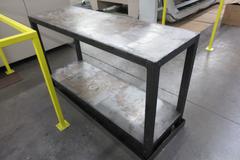 Heavy Duty Long Steel Work Table with Lower Shelf and Drip Pan