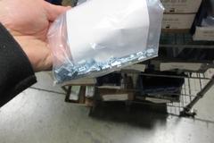 Rolling Wire Shelf with Contents of Assorted Hardware and Fasteners