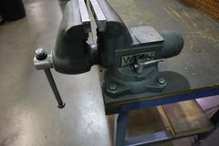 Workbench with Wilton 6.5" Bench Vise, Pegboard, Lower Shelf