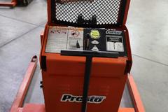 Presto WPS5036-20 Electric Stacker Lift Truck, 2,000# Cap, 36" Lift Height, 42" Forks, 50" Between Outriggers, 12 Volt Battery and Charger