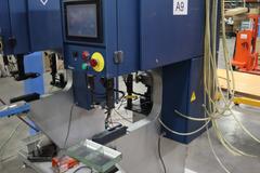 PEM Series 2000 Fastener Installation Press, 8 Ton Max Force, 24" Throat, Touch Screen Control, Vibratory Feeder Bowl, Tooling, Remote Foot Trip