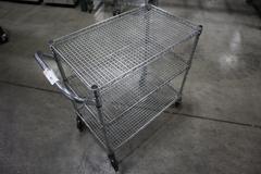 Seville Classic Chrome Wire Shop Cart - 3 Shelves