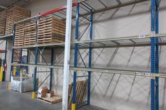 Pallet Racking - (11) 14'H x 42" Uprights, Teardrop Style, (28) 8' Shelves, Wire Decking and Steel Cross Supports- *NO CONTENTS*