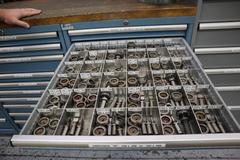 112 and Marathon 112, Turret Punch Tooling, (3) Lista Cabinets with Maple Top Loaded with Tooling