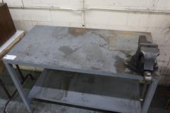 Steel Work Bench with Lower Shelf and  4" Athol Bench Vise