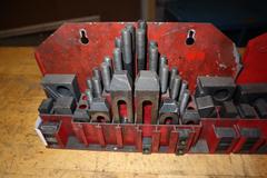 Fixture Clamp Step Block & Clamp Set - 1/2-13 Stud Thread, 5/8" T-Slot, 1" Step Block Width (2)