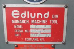 Edlund Model 2F15 30" Floor Model Drill Press, 15" Throat, 6" Hand Quill Feed, 38"x24.5" Adjustable Height Work Table with Oil Gutters, Variable Spindle Speeds 100-2400 RPM, 2HP Drive Motor, Remote Foot Jog