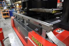 Amada FBD-5012NT CNC Hydraulic Press Brake, 55 Ton x 47.2", AMNC PC Control, UP-Acting, 6-Axis BG, Lazer Curtain