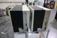 (2) Zebra 110Xi4 Label Printers, 203 dpi, 4" Wide Label Cap - On Wire Cart with Labels